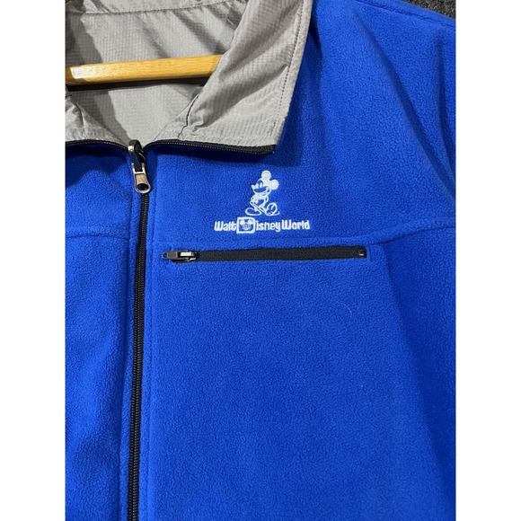 Walt Disney World Mickey Mouse Blue Fleece Full Zip Vest Mens XXXL Plus Size - Picture 2 of 12